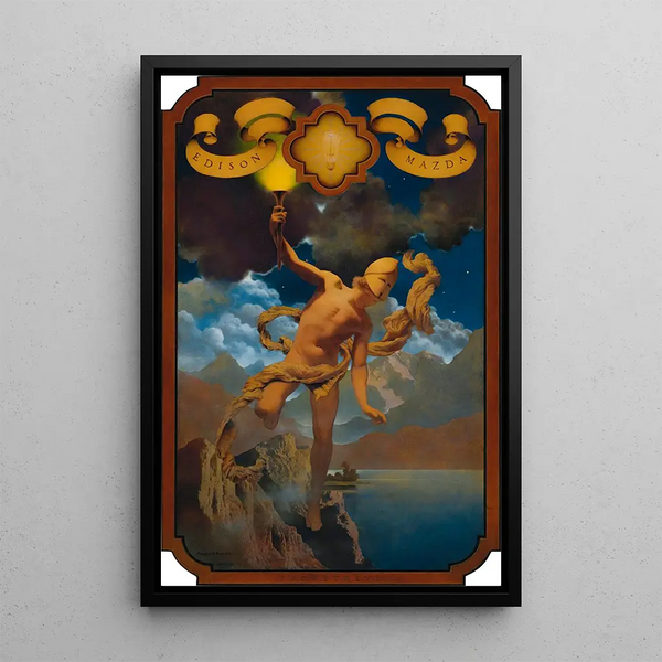 Prometheus - Maxfield Parrish — framed artwork on a wall