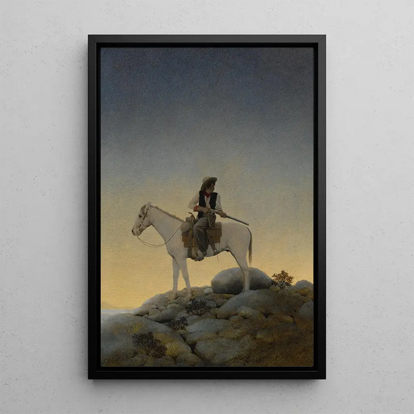 The Outlaw - Maxfield Parrish — framed artwork on a wall