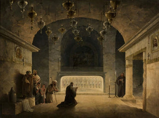 Interior of the crypt of the Nativity Church in Bethlehem - Maxim Nikiforovich Vorobiev — artwork view