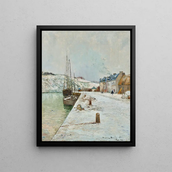 Snowy Landscape Painting - Maxime Maufra — framed artwork on a wall