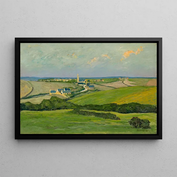 Village View Painting - Maxime Maufra — framed artwork on a wall