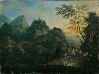 Alpine landscape with bridge - Maximilian Joseph Schinnagl — artwork view