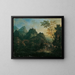 Alpine landscape with bridge - Maximilian Joseph Schinnagl — framed artwork on a wall