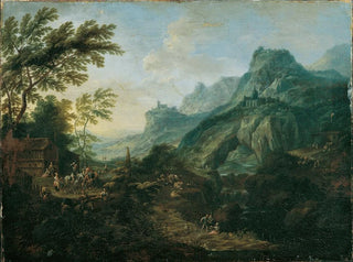 Mountain landscape painting ideal with a path - Maximilian Joseph Schinnagl — artwork view