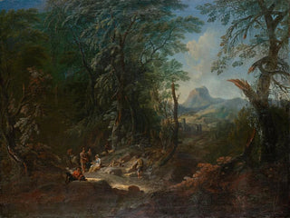 Landscape painting of a forest in the morning - Maximilian Joseph Schinnagl — artwork view