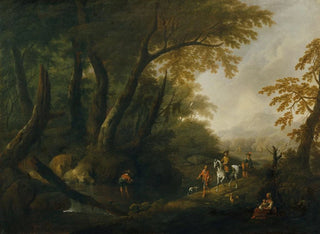 Landscape painting with a stream on the left - Maximilian Joseph Schinnagl — artwork view