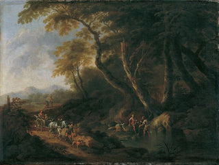 Landscape painting with a stream on the right - Maximilian Joseph Schinnagl — artwork view