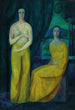 Two women in a room - Maximilian Reinitz — framed artwork on a wall