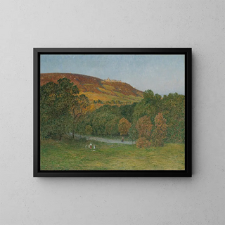 View of the Cobenzl on the Kahlenberg near Vienna - Maximilian Suppantschitsch — framed artwork on a wall