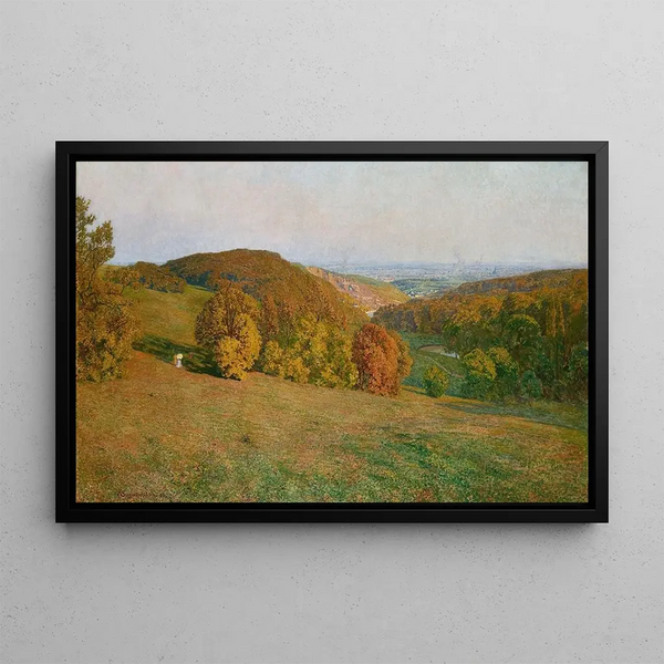 Vienna view of the Kobenzl - Maximilian Suppantschitsch — framed artwork on a wall
