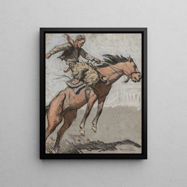 Bronco Buster - Maynard Dixon — framed artwork on a wall