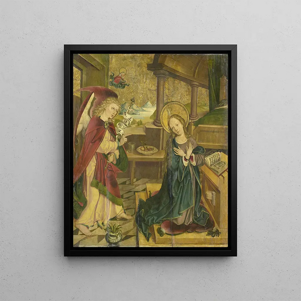 Annunciation to the Virgin - Master of the Salem Altar — framed artwork on a wall