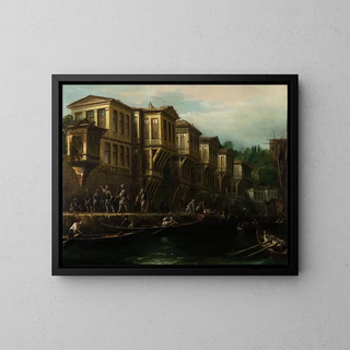 Mansion au bord de l'eau de Said Paa - Megerdich Jivanian — framed artwork on a wall