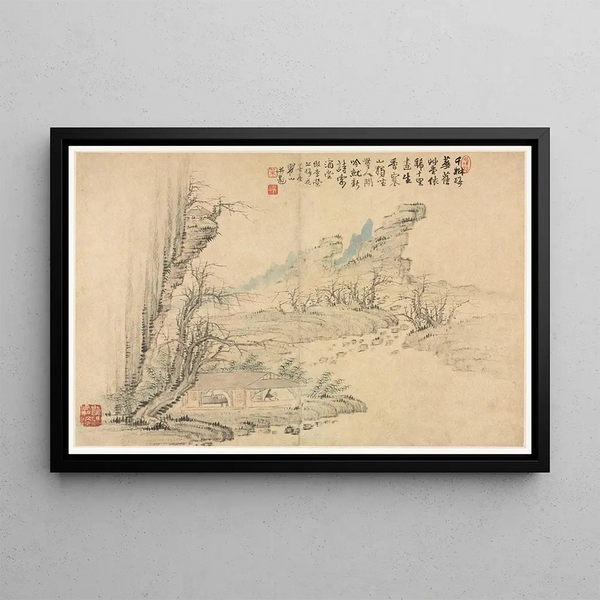 Landscapes in various styles after the old masters 1 - Mei Qing — framed artwork on a wall