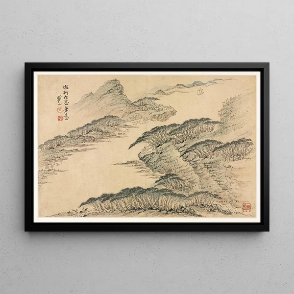 Landscapes in Various Styles after the Old Masters 7 - Mei Qing — framed artwork on a wall
