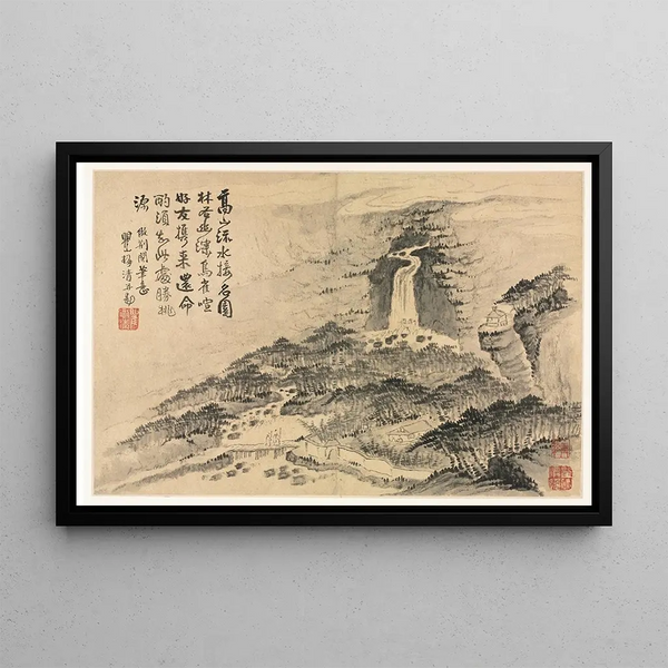 Landscapes in various styles after the old masters 9 - Mei Qing — framed artwork on a wall