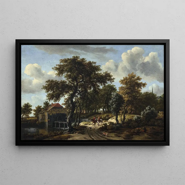The Travelers - Meindert Hobbema — framed artwork on a wall