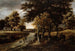 Landscape painting with figures on a path - Meindert Hobbema — artwork view