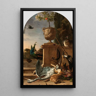 Melchior dHondecoeter - A Hunters Bag on a Terrace.webp