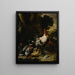 Ducks, hens, and other poultry in a courtyard - Melchior d'Hondecoeter — framed artwork on a wall