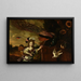 Little girl with peacocks - Melchior d'Hondecoeter — framed artwork on a wall