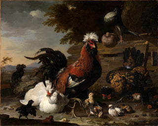 La paix dans la cour des poules - Melchior de Hondecoeter — artwork view