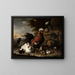 La paix dans la cour des poules - Melchior de Hondecoeter — framed artwork on a wall