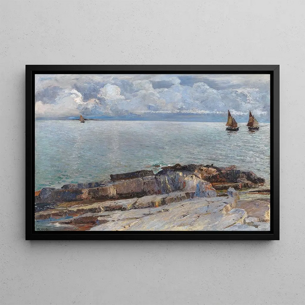 on the coast near Vinodolski - Menci Clement Crnčić — framed artwork on a wall