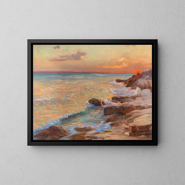 Sunset in Split - Menci Clement Crnčić — framed artwork on a wall