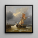 Turbulent Sea Painting - Charles Louis Verboeckhoven — framed artwork on a wall
