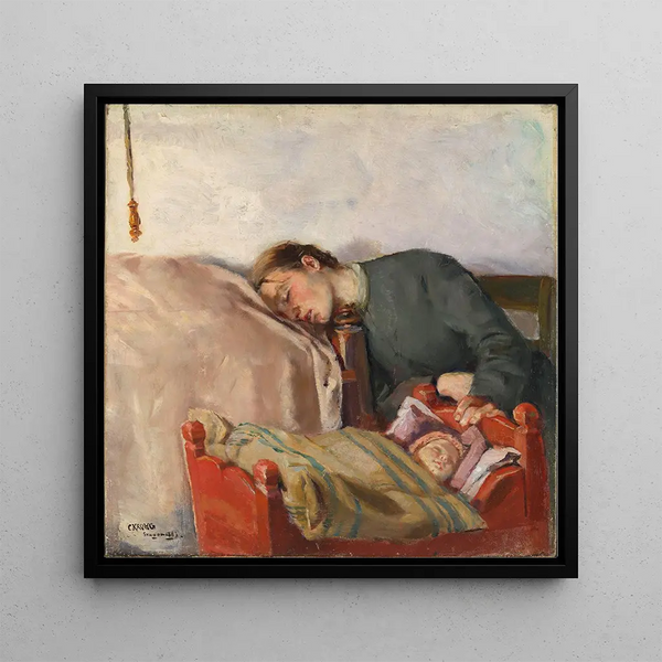 Mother and Child - Christian Krohg — framed artwork on a wall