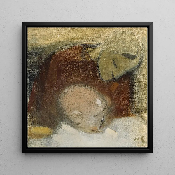 Mother and Child - Helene Schjerfbeck — framed artwork on a wall