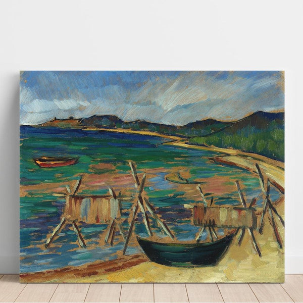 Reproduction of the painting Merelaht with boats - Konrad Mägi