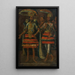 Portrait of Moctezuma and Cuauhtémoc - Mexican School — framed artwork on a wall