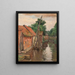 View of a Village with Stream - Michał Gorstkin Wywierski — framed artwork on a wall