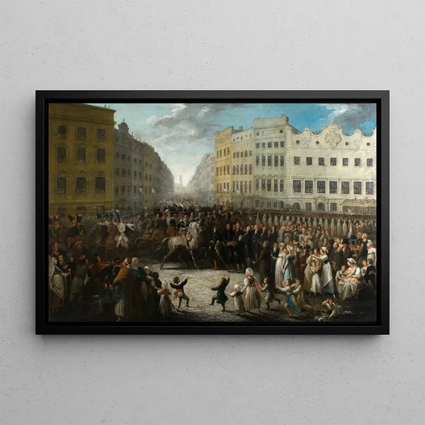 Prince Joseph Poniatowski entering Kraków on July 15, 1809 - Michał Stachowicz — framed artwork on a wall