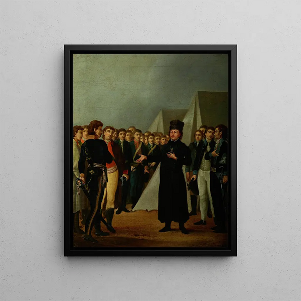 Reverend Józef Jakubowski at the Kościuszko camp near Warsaw in 1794 - Michał Stachowicz — framed artwork on a wall