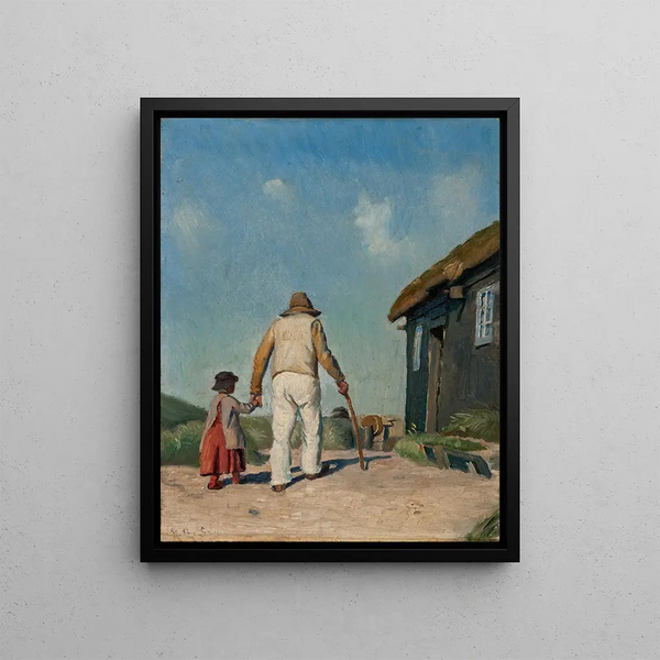 Christian study for the blind - Michael Ancher — framed artwork on a wall
