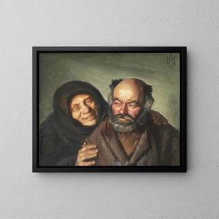 Bonatzi et la joyeuse Elsie - Michael Ancher — framed artwork on a wall