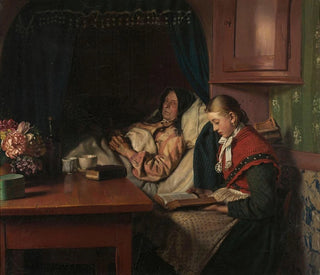 By the grandmother's bed - Michael Ancher — artwork view