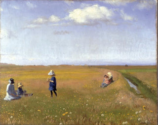 Children and young girls picking flowers in a field north of Skagen - Michael Ancher — artwork view