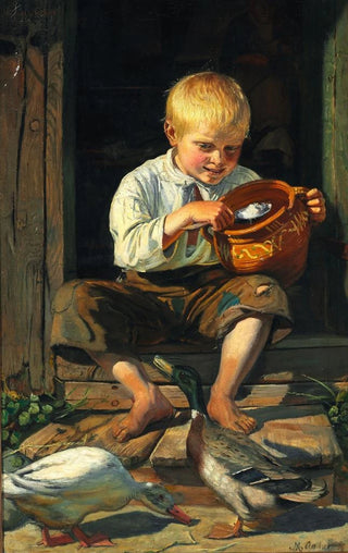 Michael Ancher - Dreng fodrer nder.webp