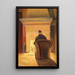Holger Drachmann near the fireplace in Skagen - Michael Ancher — framed artwork on a wall