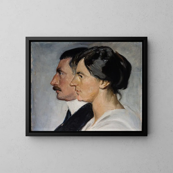 King Christian X and Queen Alexandrine of Denmark - Michael Ancher — framed artwork on a wall
