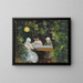 Ensemble dans le jardin un soir d'été sous la lampe - Michael Ancher — framed artwork on a wall