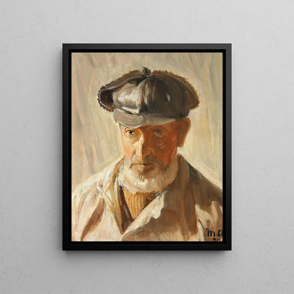Skawbo with Cap - Michael Ancher — framed artwork on a wall