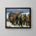 The lifeboat is carried across the dunes - Michael Ancher — framed artwork on a wall