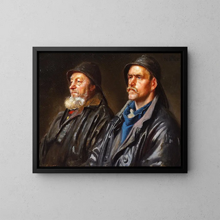 Fishermen - Michael Ancher — framed artwork on a wall