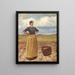 Young Girl Painting - Michael Ancher — framed artwork on a wall