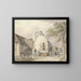 A young man on a farm with pigs and poultry - Michael Angelo Rooker — framed artwork on a wall